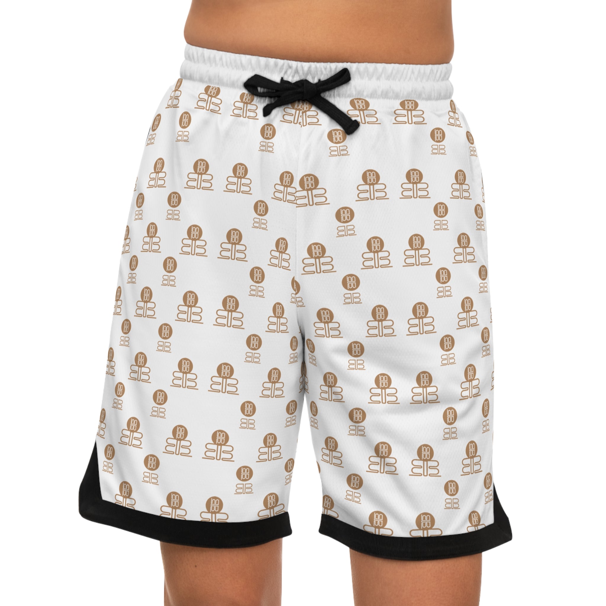 Basketball Pattern Rib Shorts — Athletic Shorts