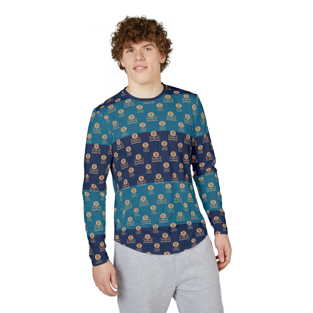Men's UV Long Sleeve Shirt — Nautical Stripe  Sun Protection