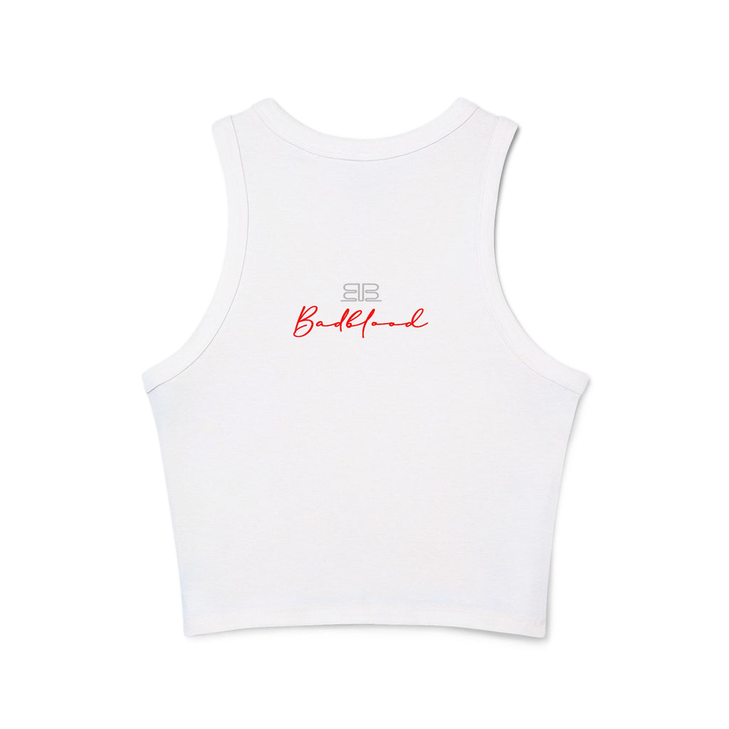 Hot Pepper Racer Tank Top — Fiery Chili Graphic Crop for Women