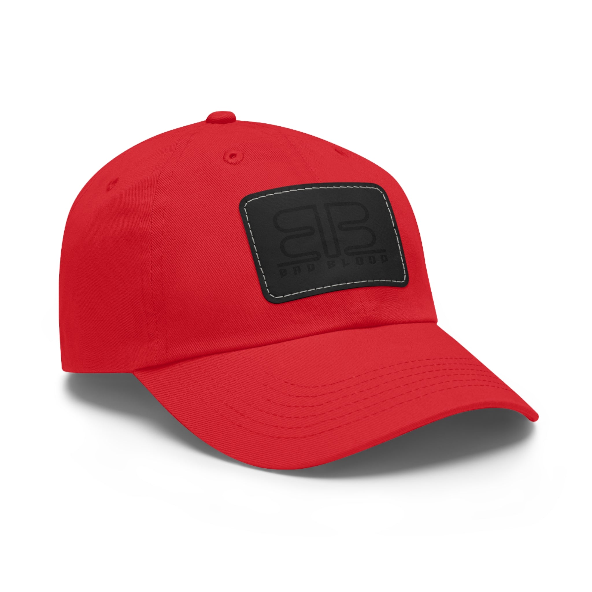 Leather Patch Dad Hat – Minimalist Monogram Baseball Cap