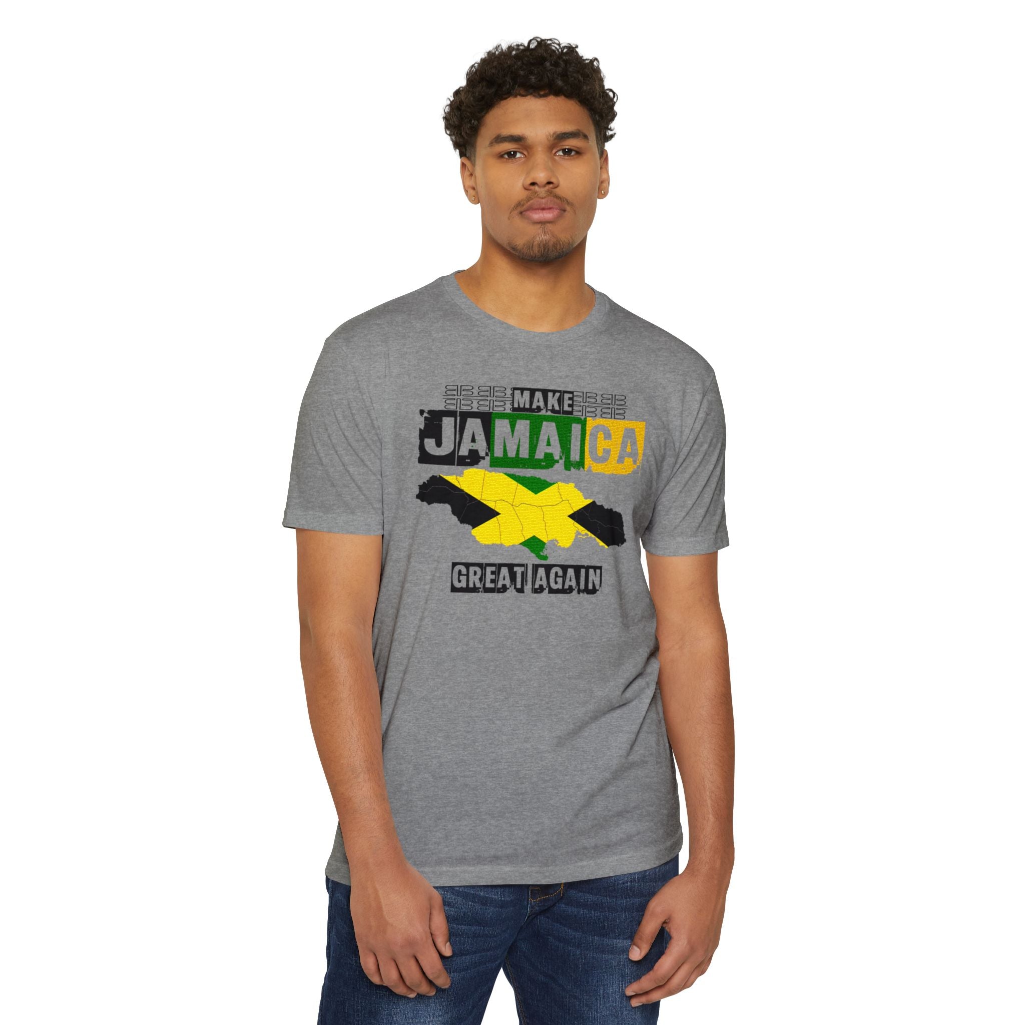 Make Jamaica Great Again T-shirt | Jamaican Flag Map Distressed