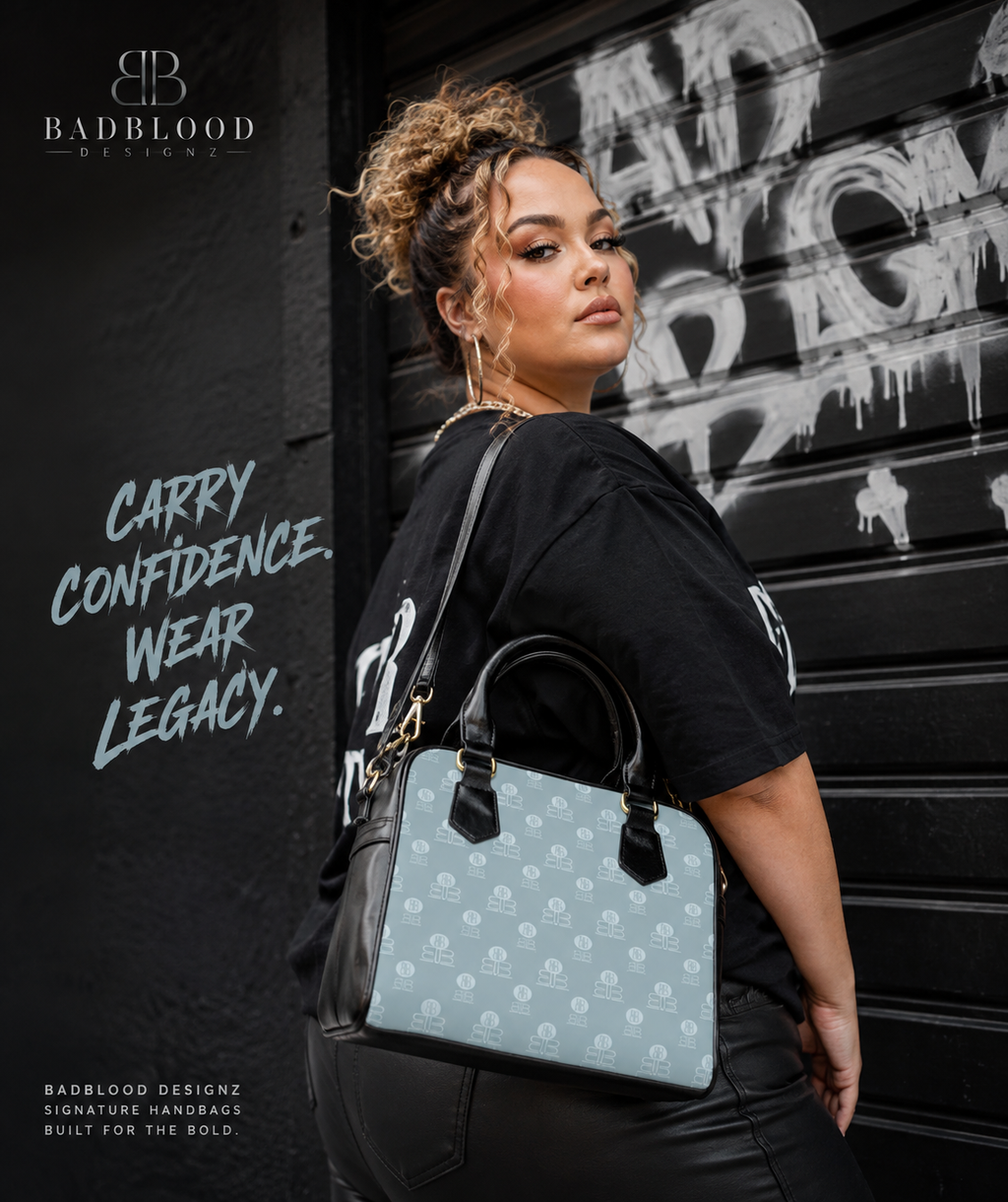 Sky Blue BadBlood Shoulder Handbag — Minimalist Satchel