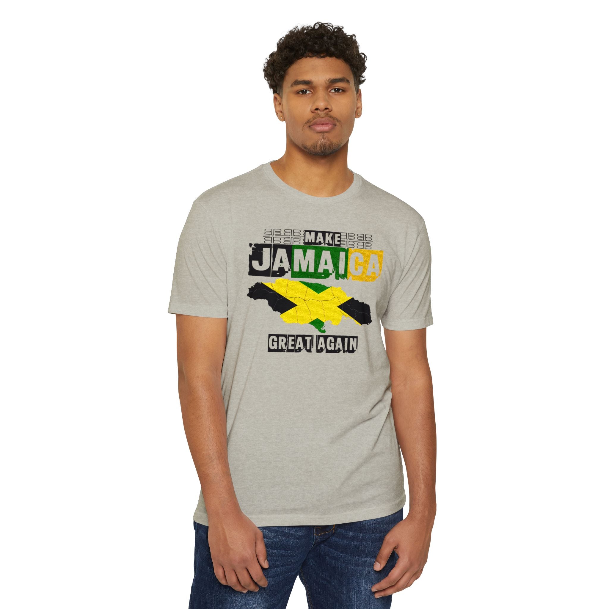 Make Jamaica Great Again T-shirt | Jamaican Flag Map Distressed