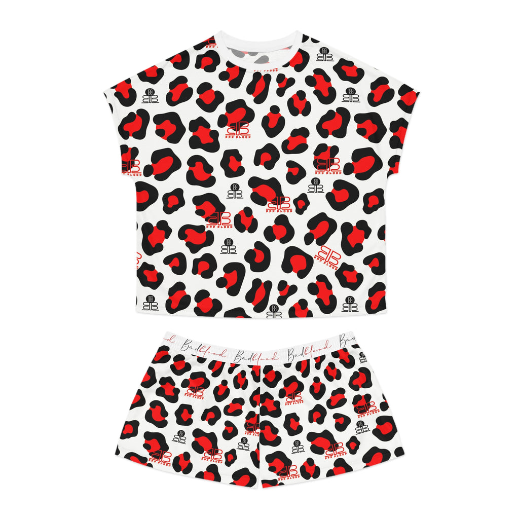 Vintage BadBlood Logo Pattern Pajama Set | Women's Short Pajama Set