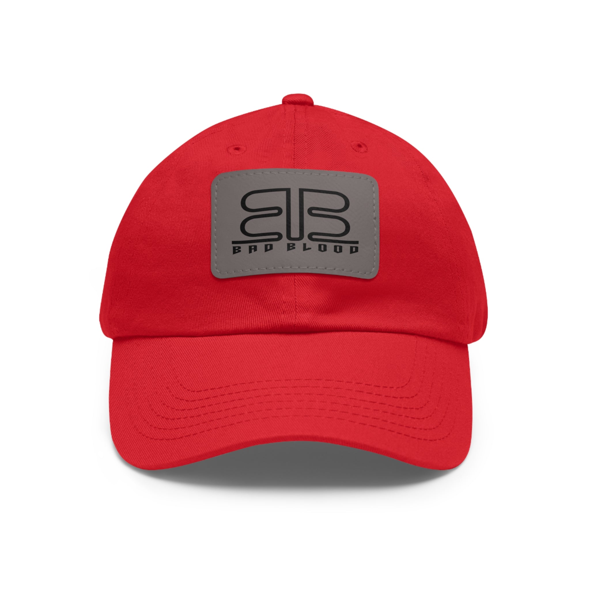 Leather Patch Dad Hat – Minimalist Monogram Baseball Cap