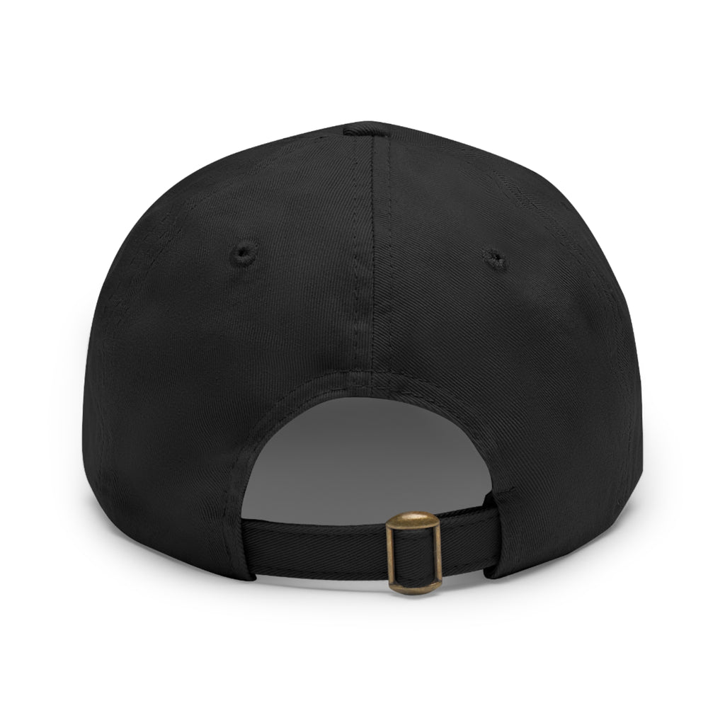 Leather Patch Dad Hat – Minimalist Monogram Baseball Cap