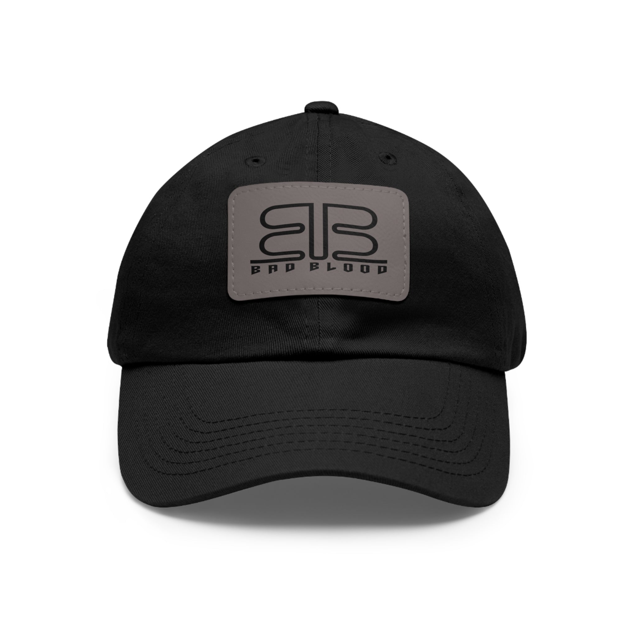 Leather Patch Dad Hat – Minimalist Monogram Baseball Cap