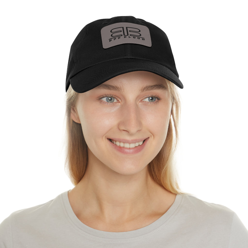 Leather Patch Dad Hat – Minimalist Monogram Baseball Cap