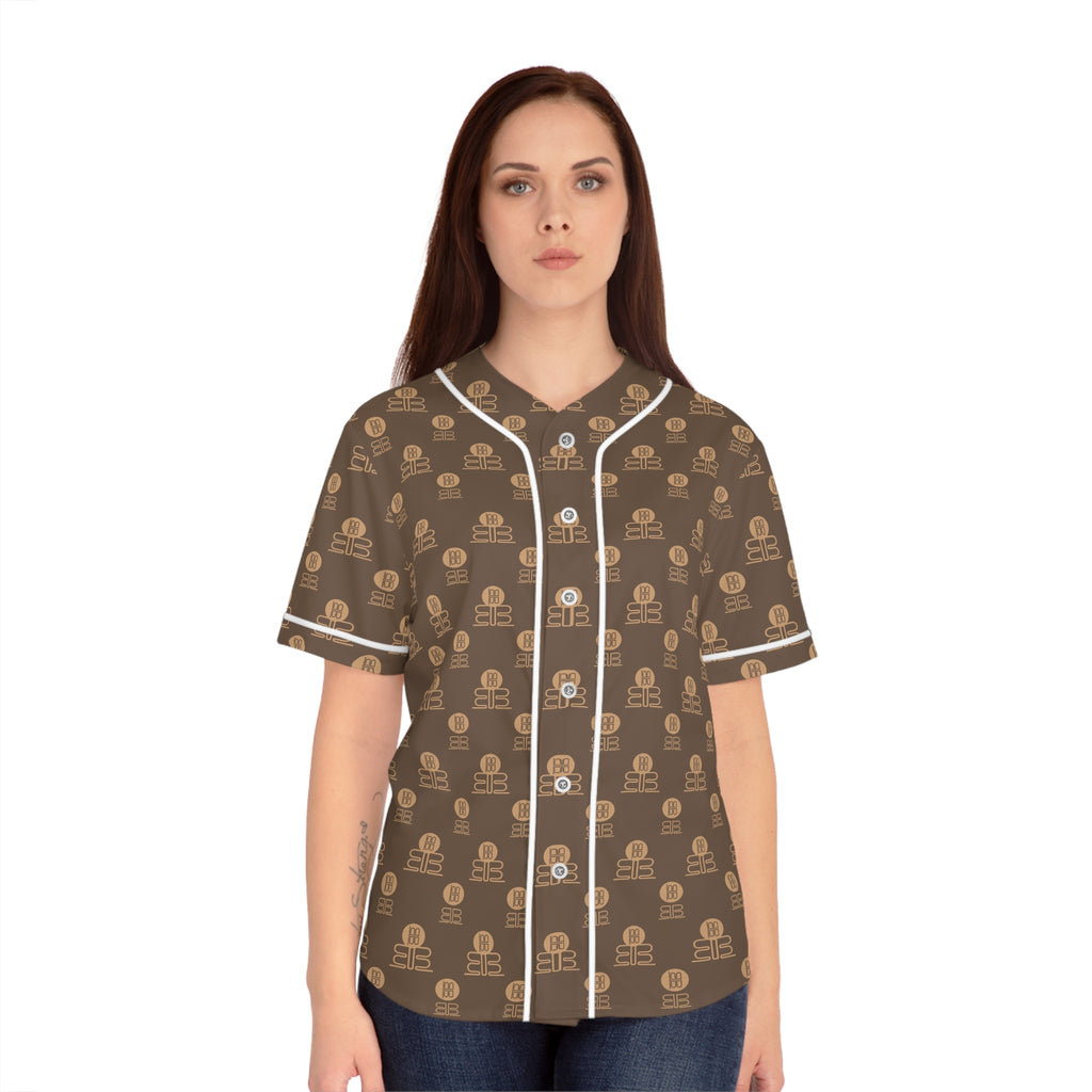 Badblood Signature Monogram Baseball Jersey – Brown & Tan