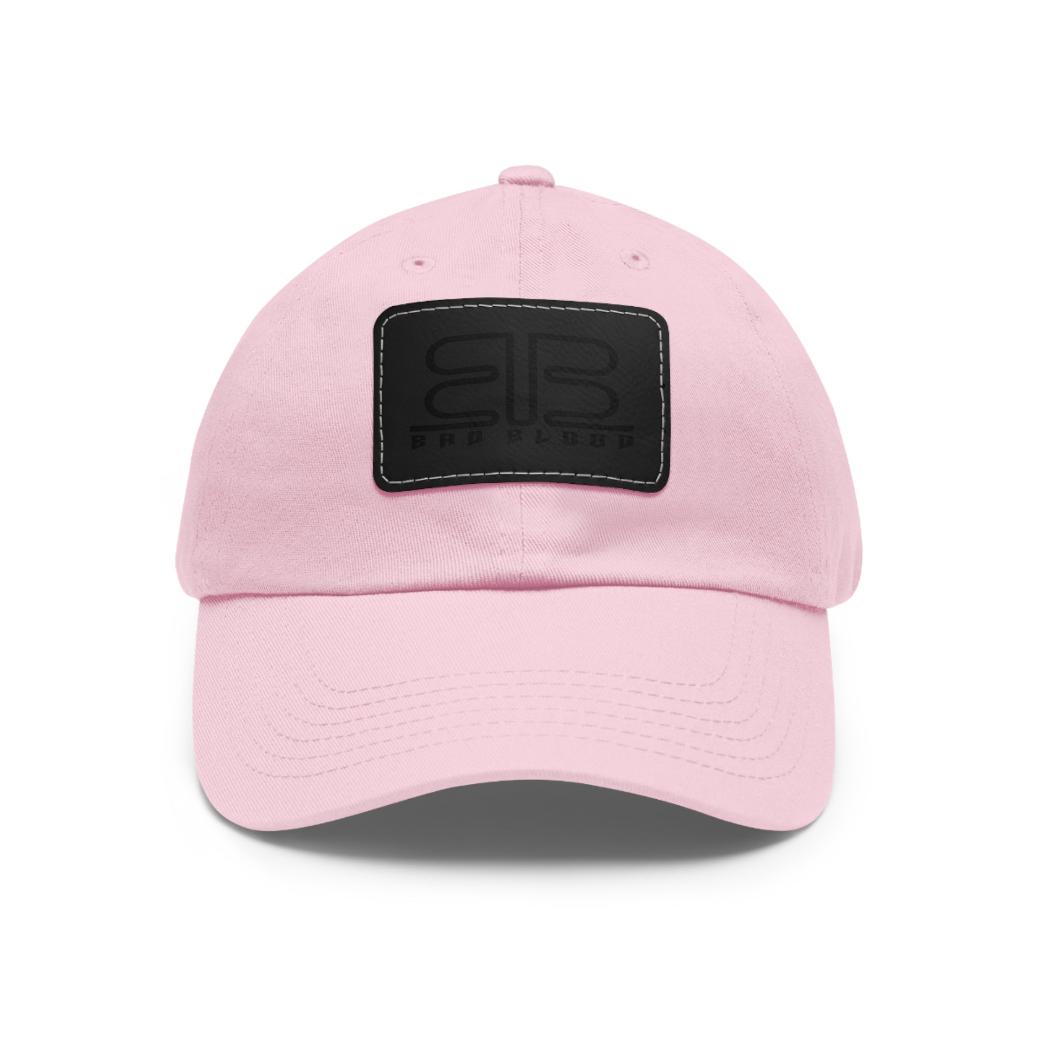 Leather Patch Dad Hat – Minimalist Monogram Baseball Cap
