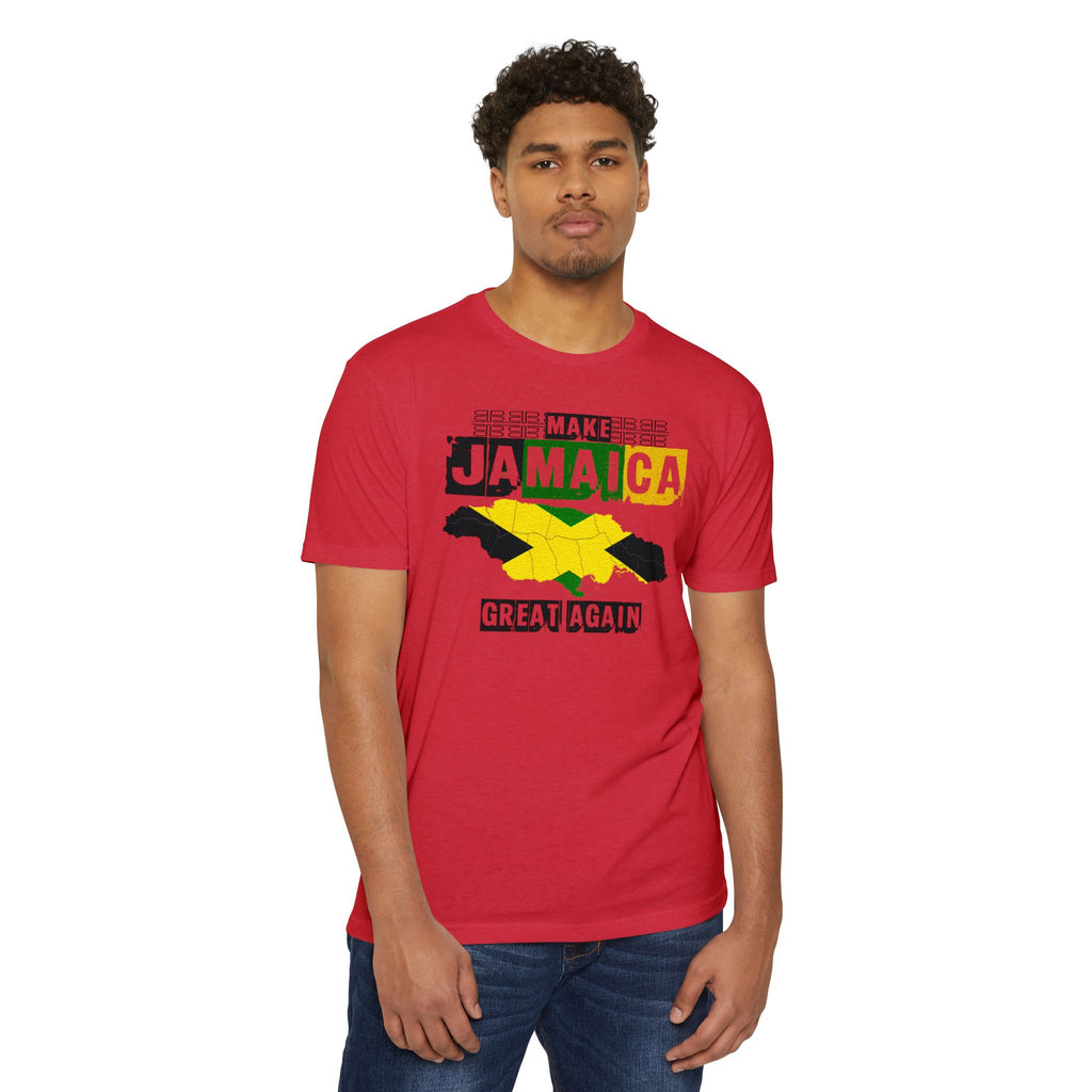 Make Jamaica Great Again T-shirt | Jamaican Flag Map Distressed