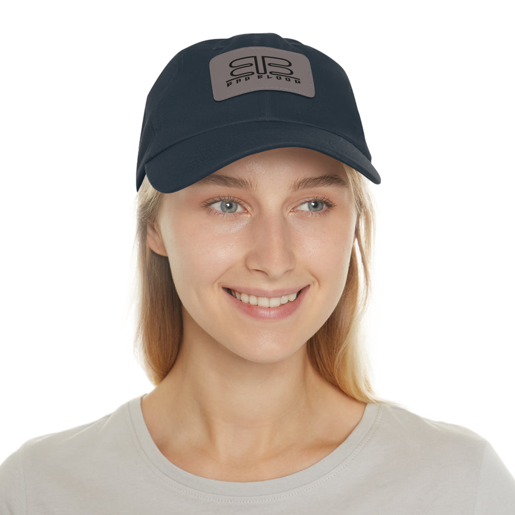 Leather Patch Dad Hat – Minimalist Monogram Baseball Cap