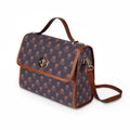 Mauve Waterproof Canvas Satchel Bag — Classic Monogram Messenger with Leather Trim