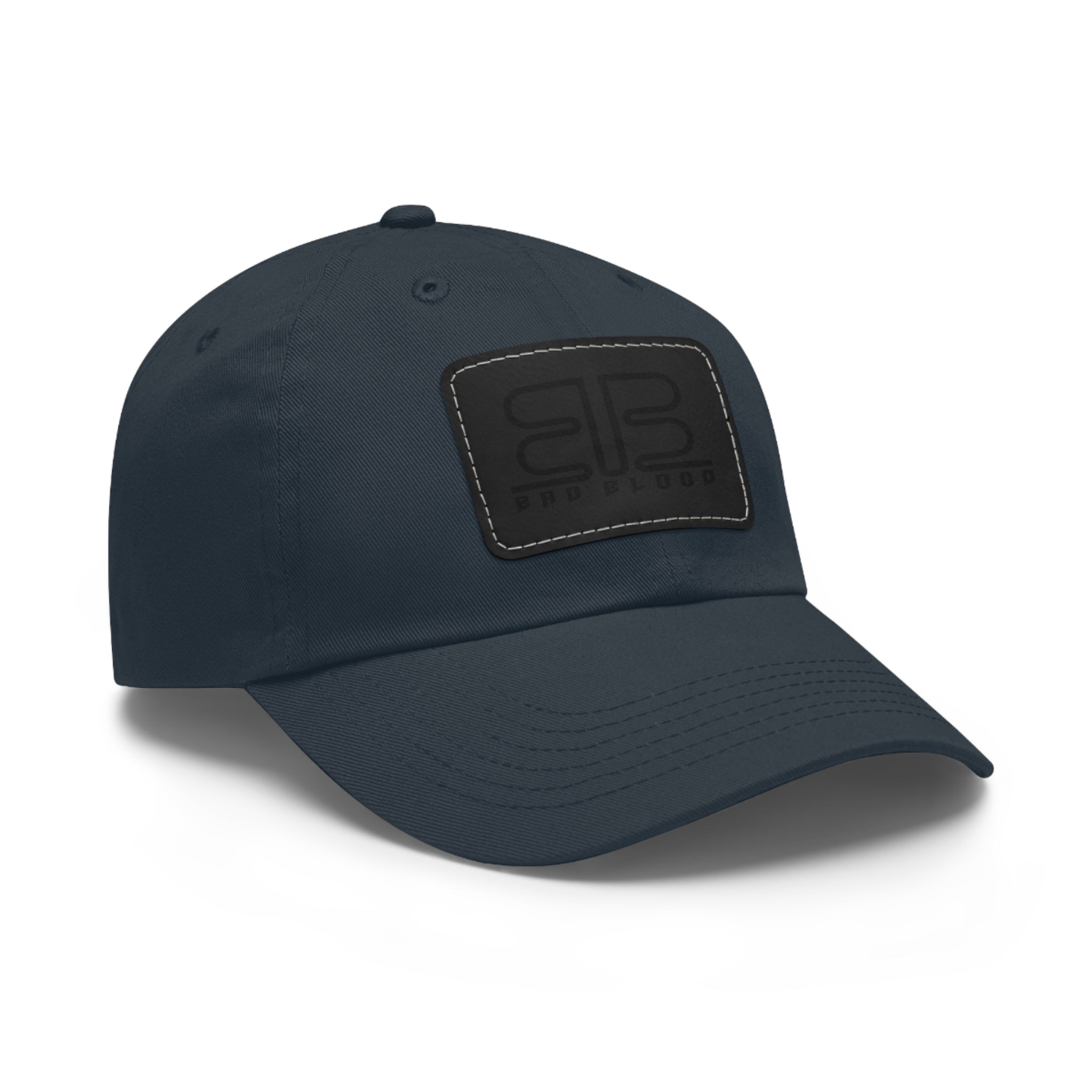 Leather Patch Dad Hat – Minimalist Monogram Baseball Cap