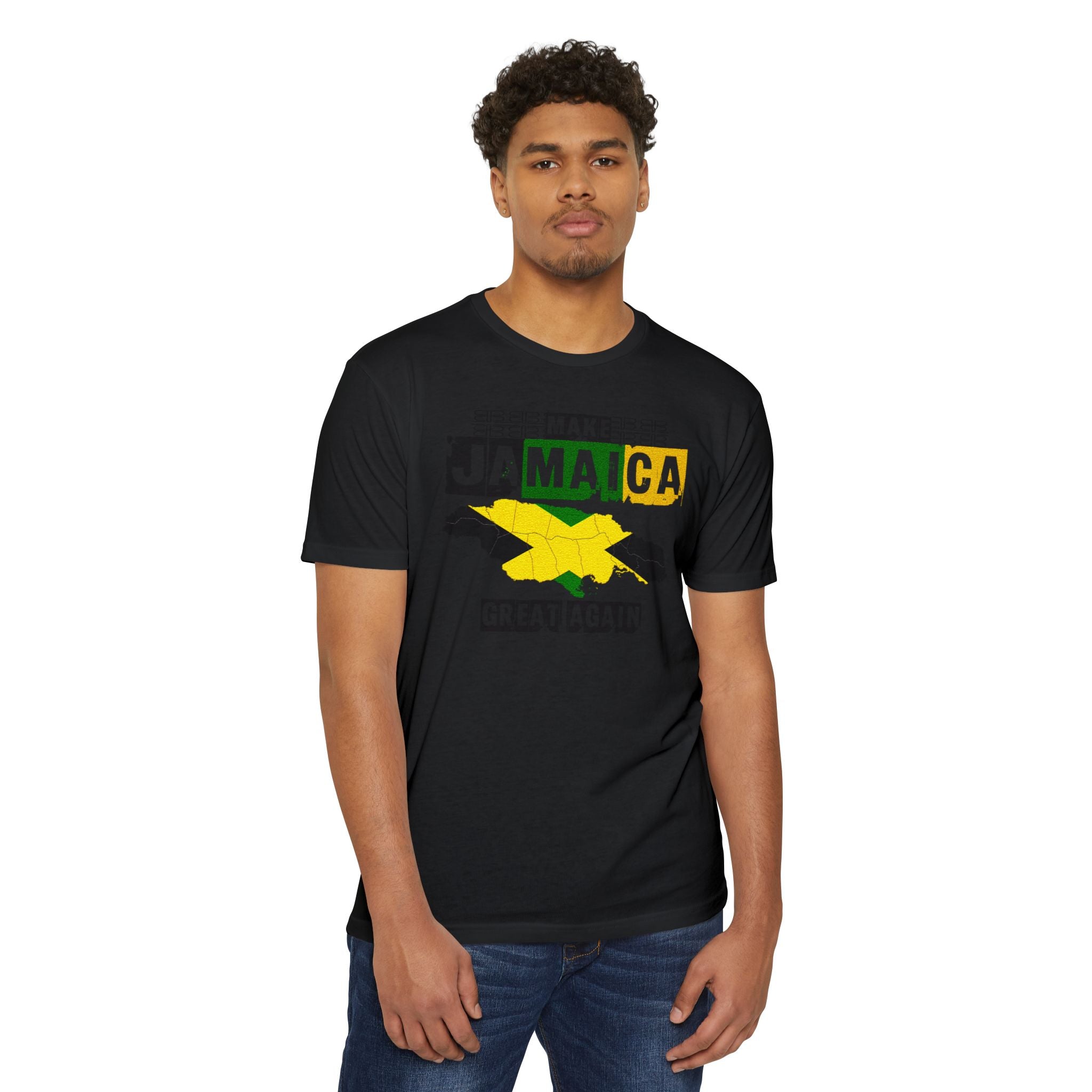 Make Jamaica Great Again T-shirt | Jamaican Flag Map Distressed