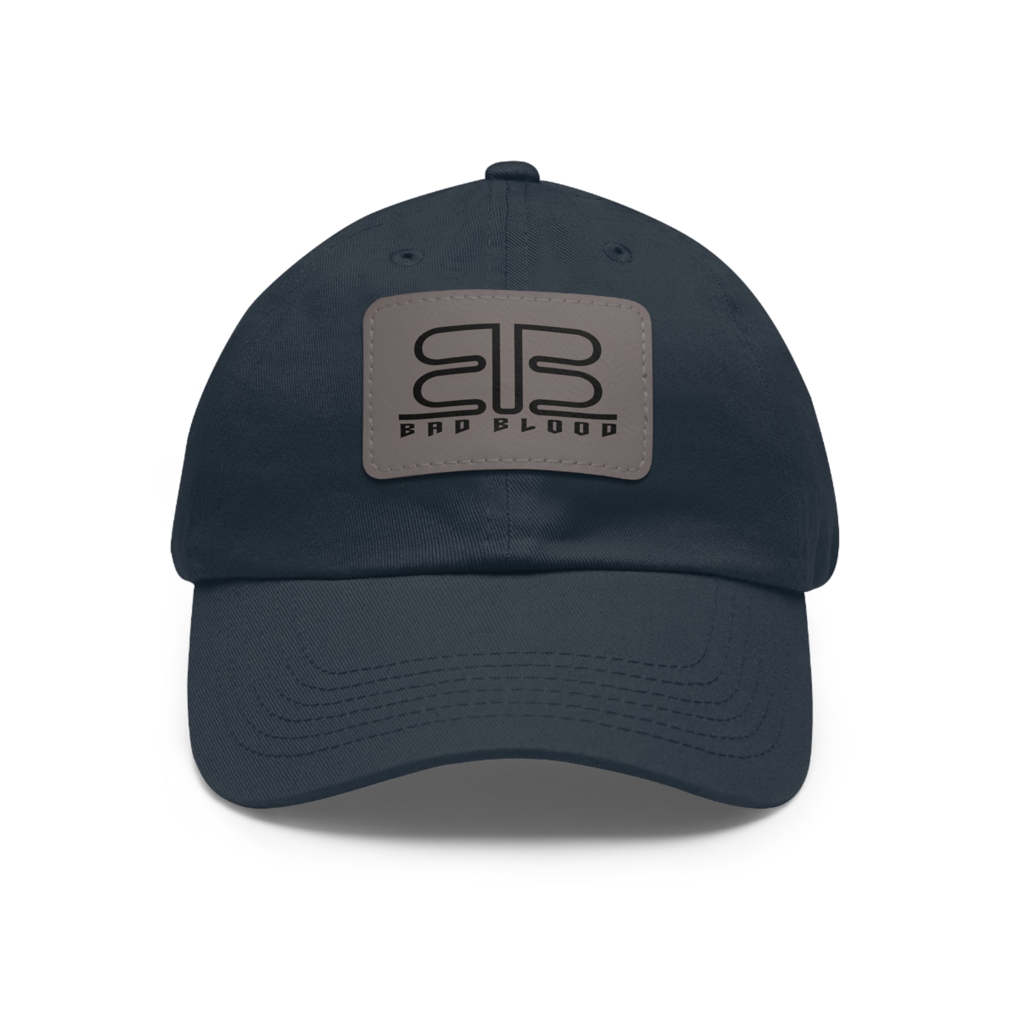 Leather Patch Dad Hat – Minimalist Monogram Baseball Cap