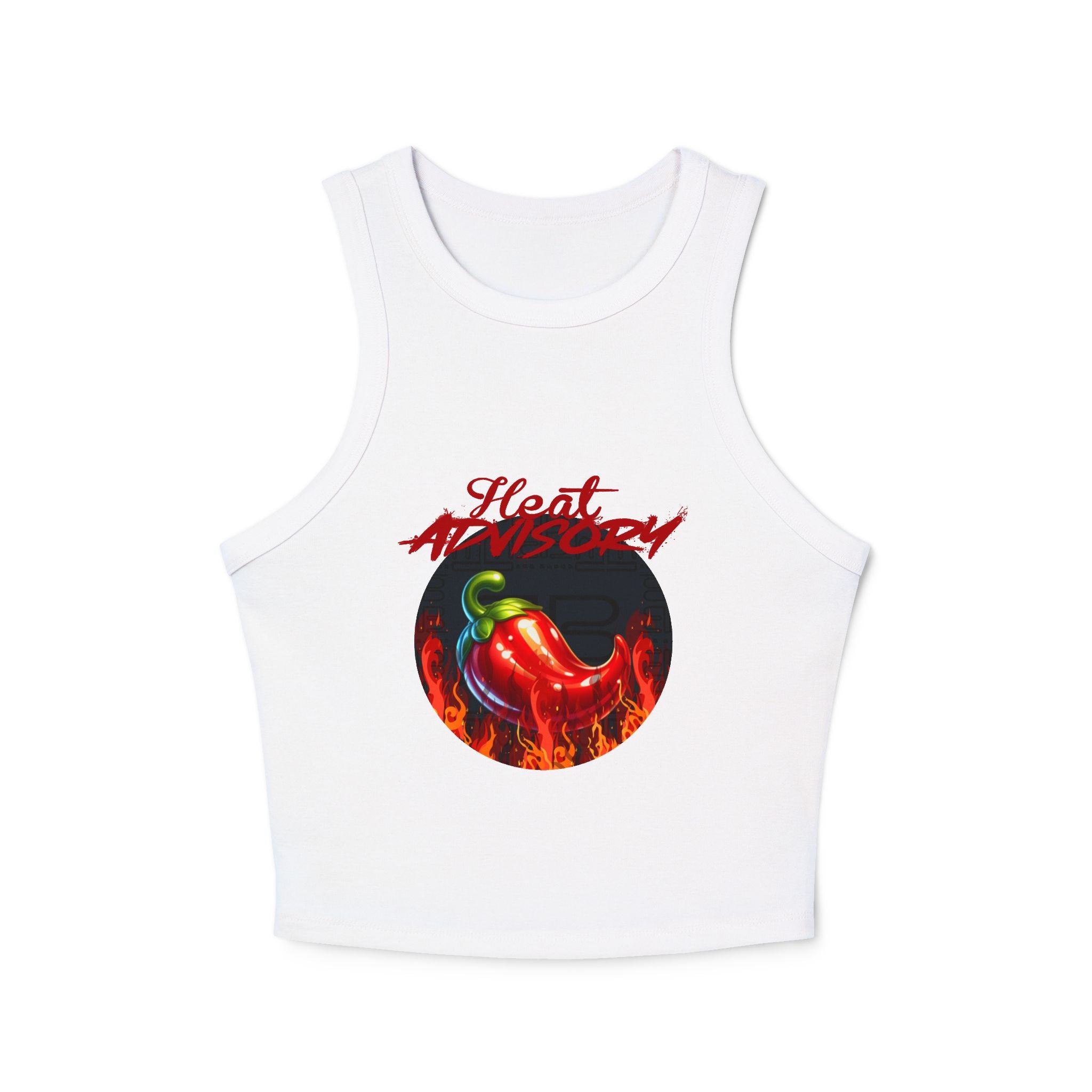 Hot Pepper Racer Tank Top — Fiery Chili Graphic Crop for Women