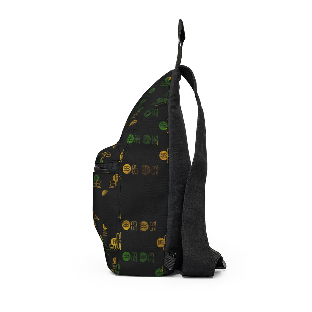 Jamaican Badblood Elite BB Pattern Sling Bag | Black Crossbody