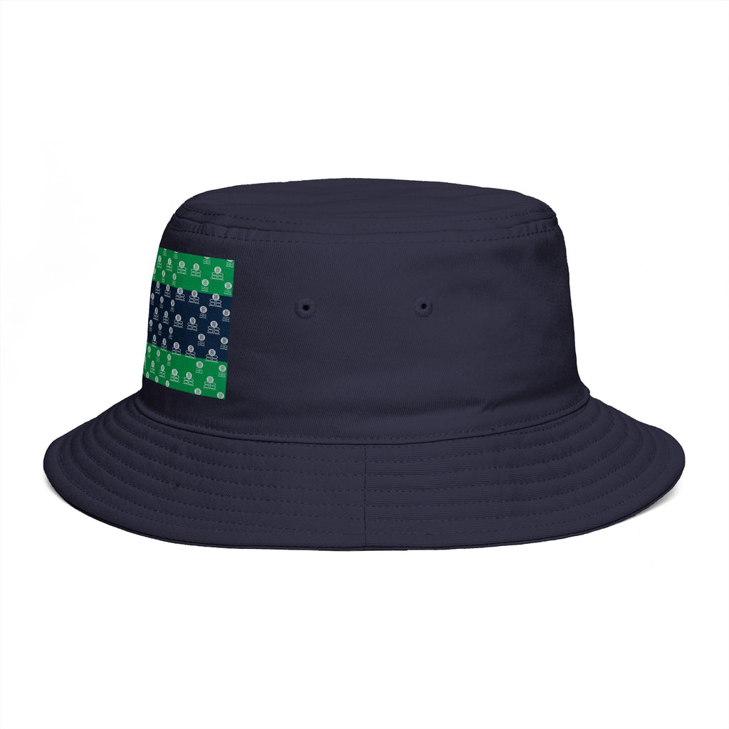 Green & Navy BB Patterned Bucket Hat — Nautical Clover Stripe