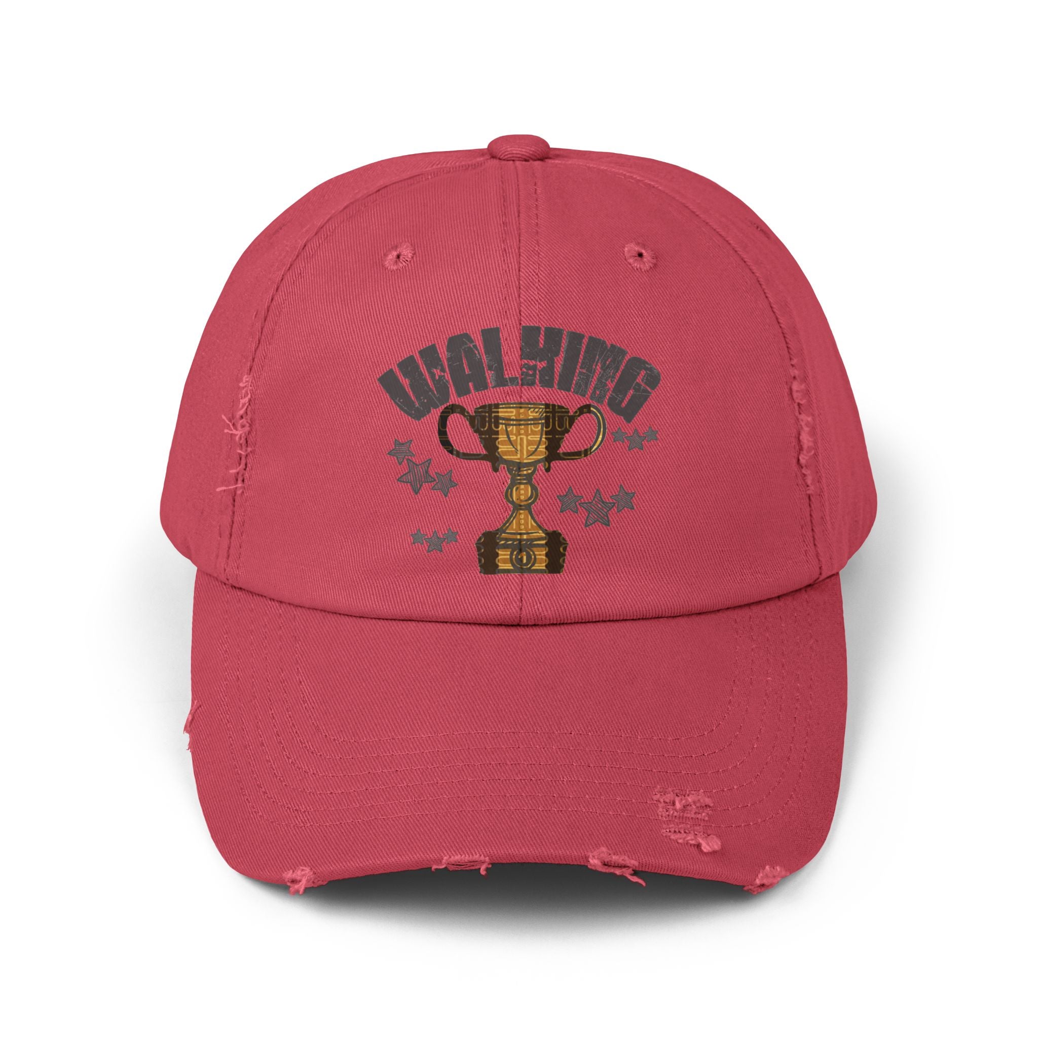 Walking Trophy Cap | Distressed Baseball Hat, Winner Cup Design