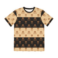 Striped Logo Pattern Tee — Retro Beige & Brown  Shirt