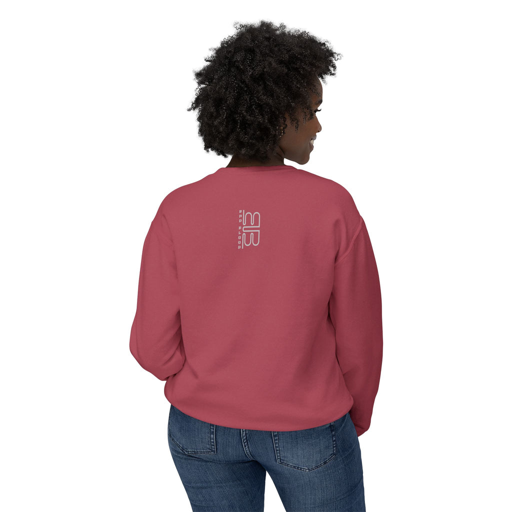 Minimalist Heart Text Crewneck Sweatshirt — Subtle Typographic Love Design