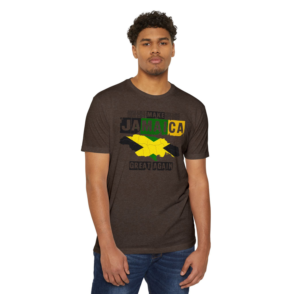 Make Jamaica Great Again T-shirt | Jamaican Flag Map Distressed