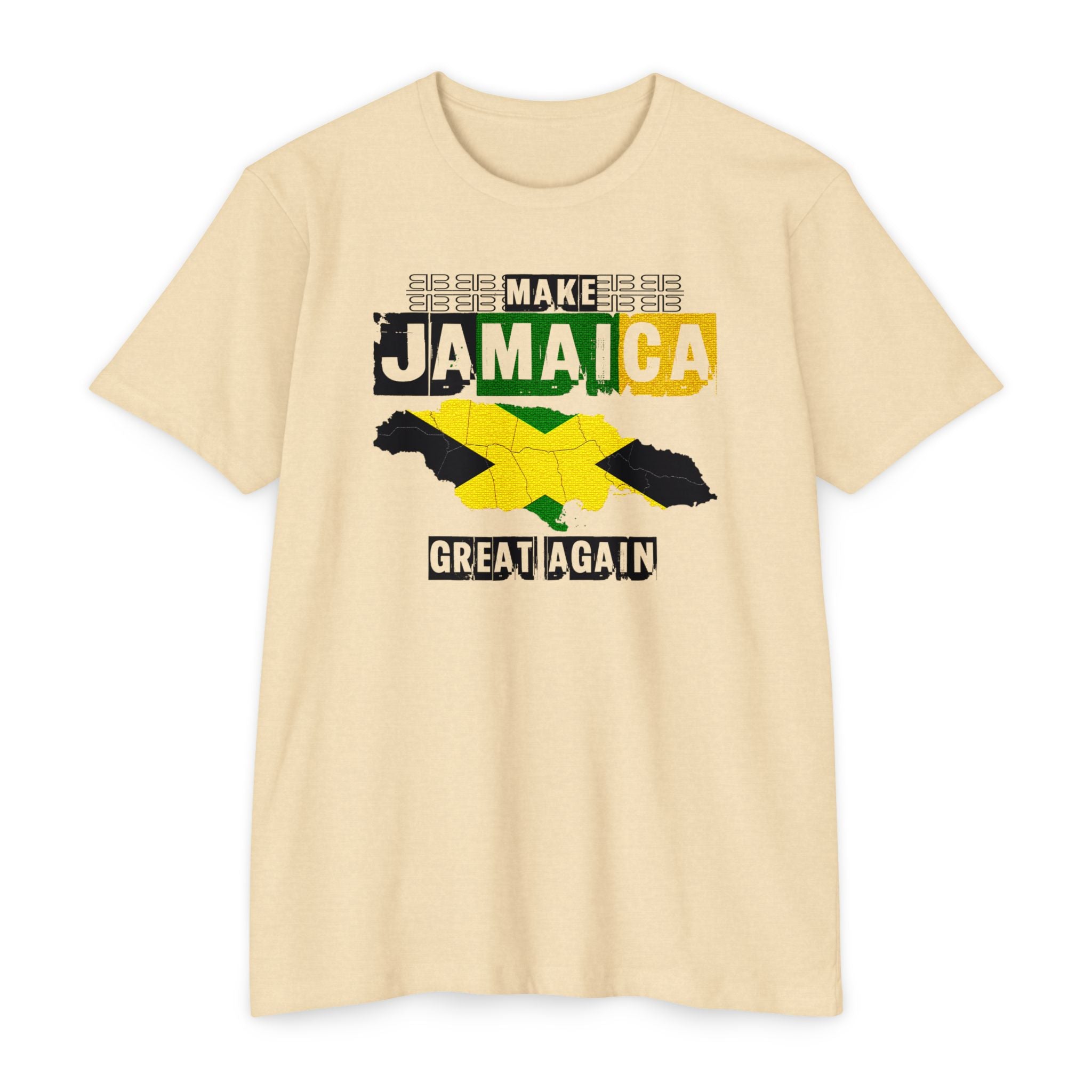 Make Jamaica Great Again T-shirt | Jamaican Flag Map Distressed