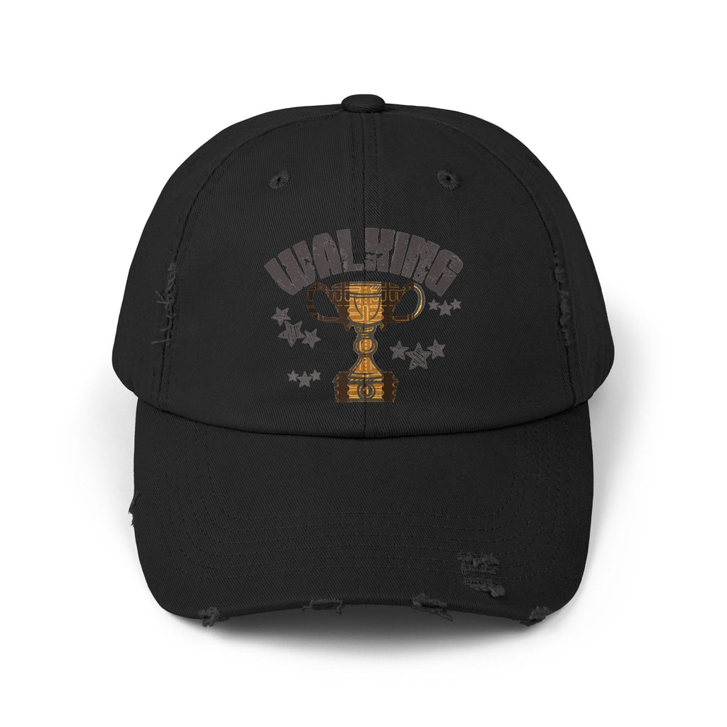 Walking Trophy Cap | Distressed Baseball Hat, Winner Cup Design