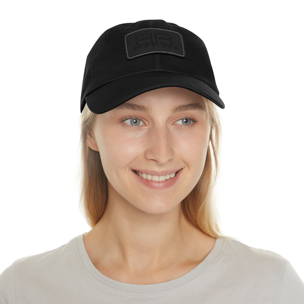 Leather Patch Dad Hat – Minimalist Monogram Baseball Cap
