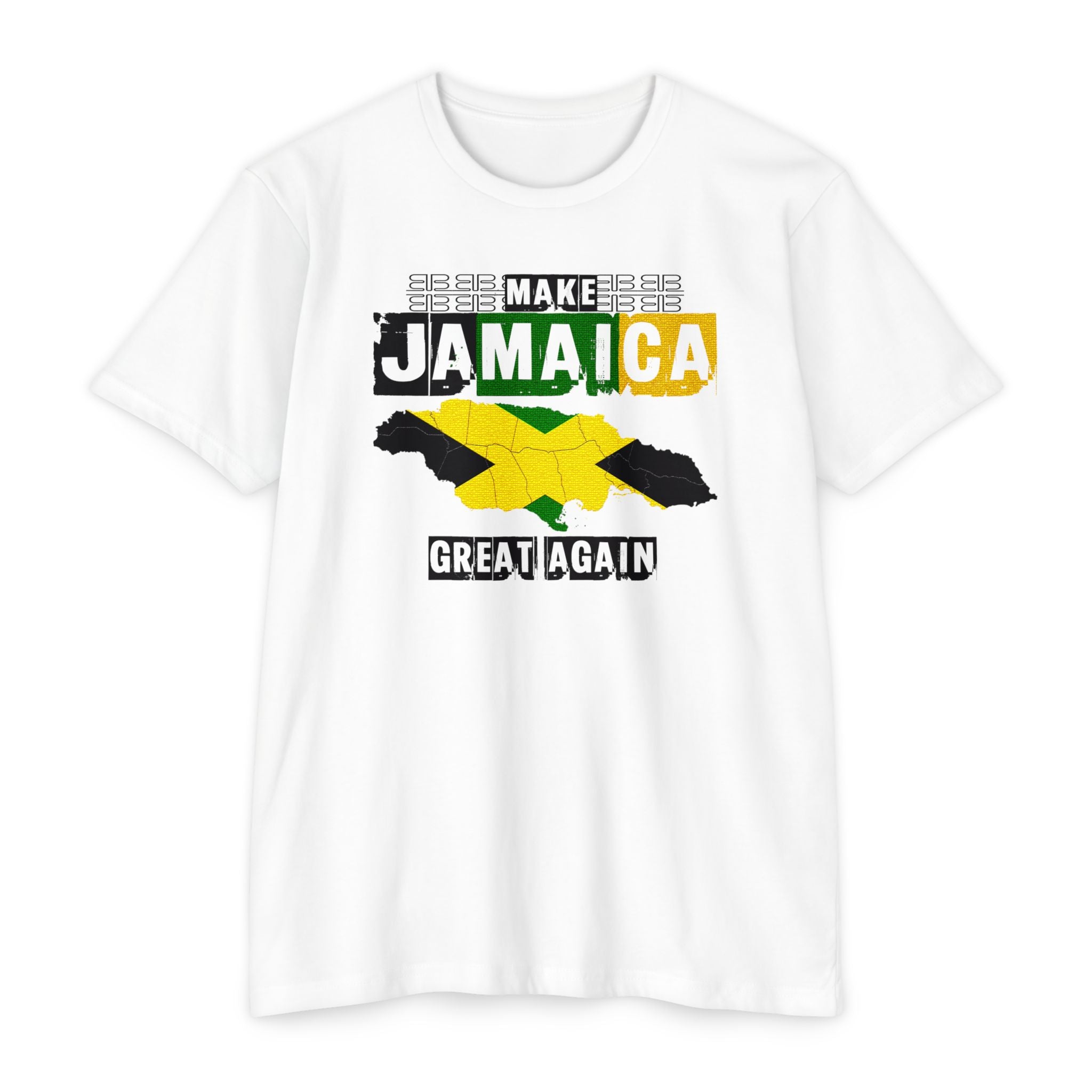 Make Jamaica Great Again T-shirt | Jamaican Flag Map Distressed