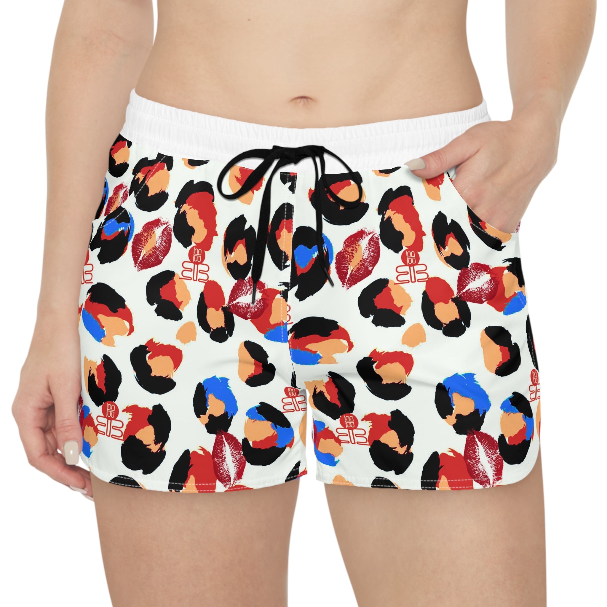 Women's Leopard Kiss Print -Casual Shorts
