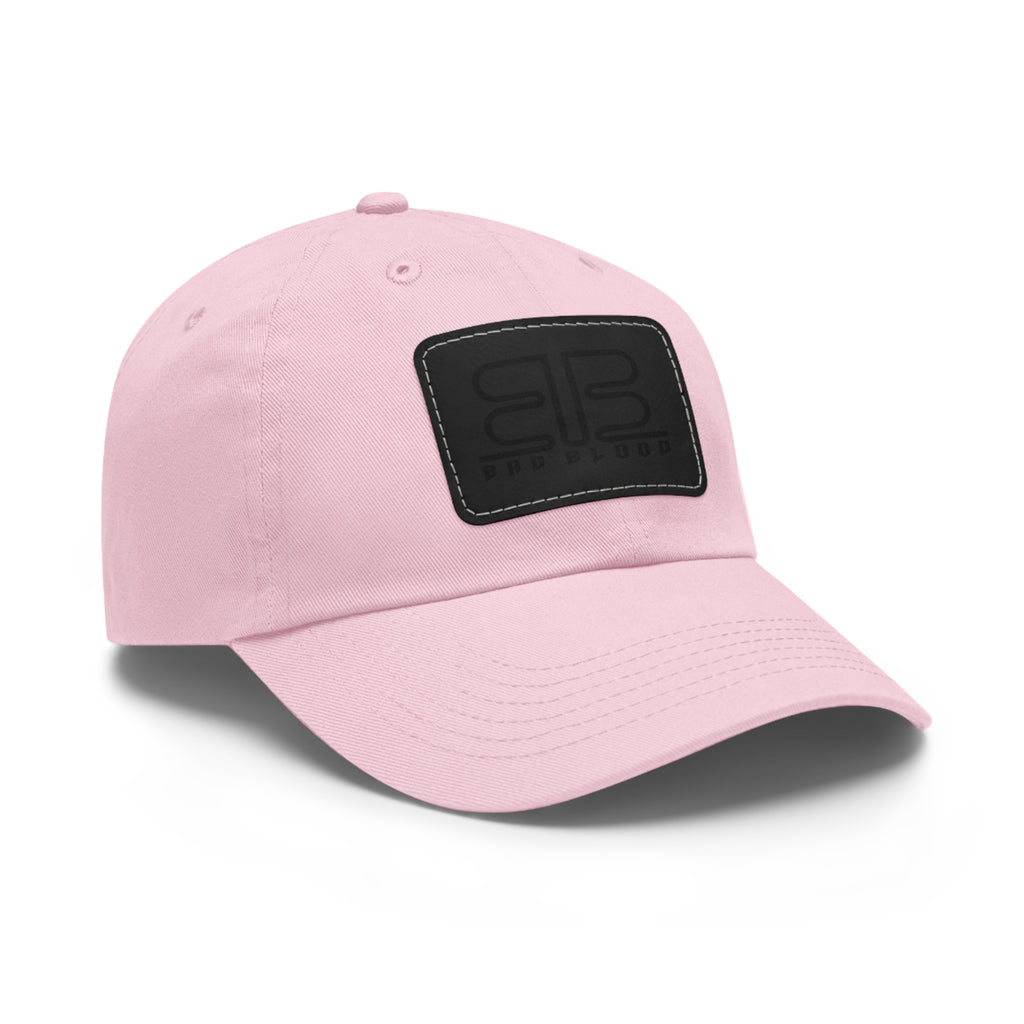 Leather Patch Dad Hat – Minimalist Monogram Baseball Cap