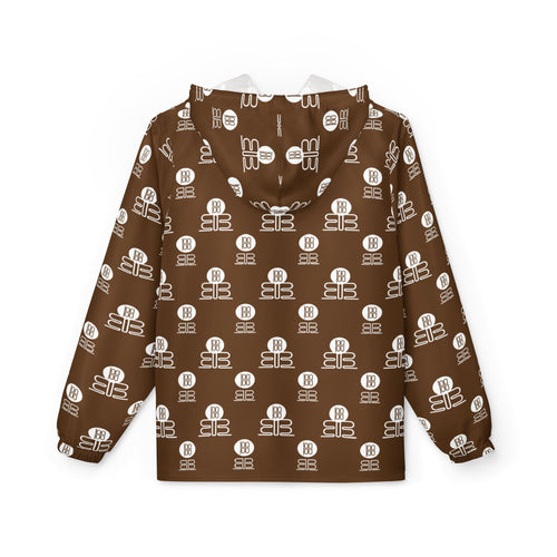 Badblood Signature Geometric Monogram Windbreaker |Brown
