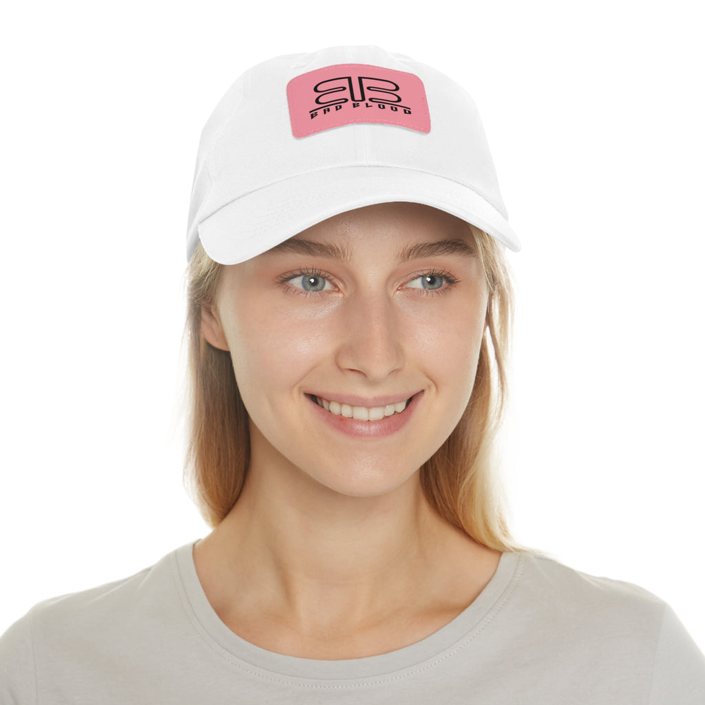Leather Patch Dad Hat – Minimalist Monogram Baseball Cap
