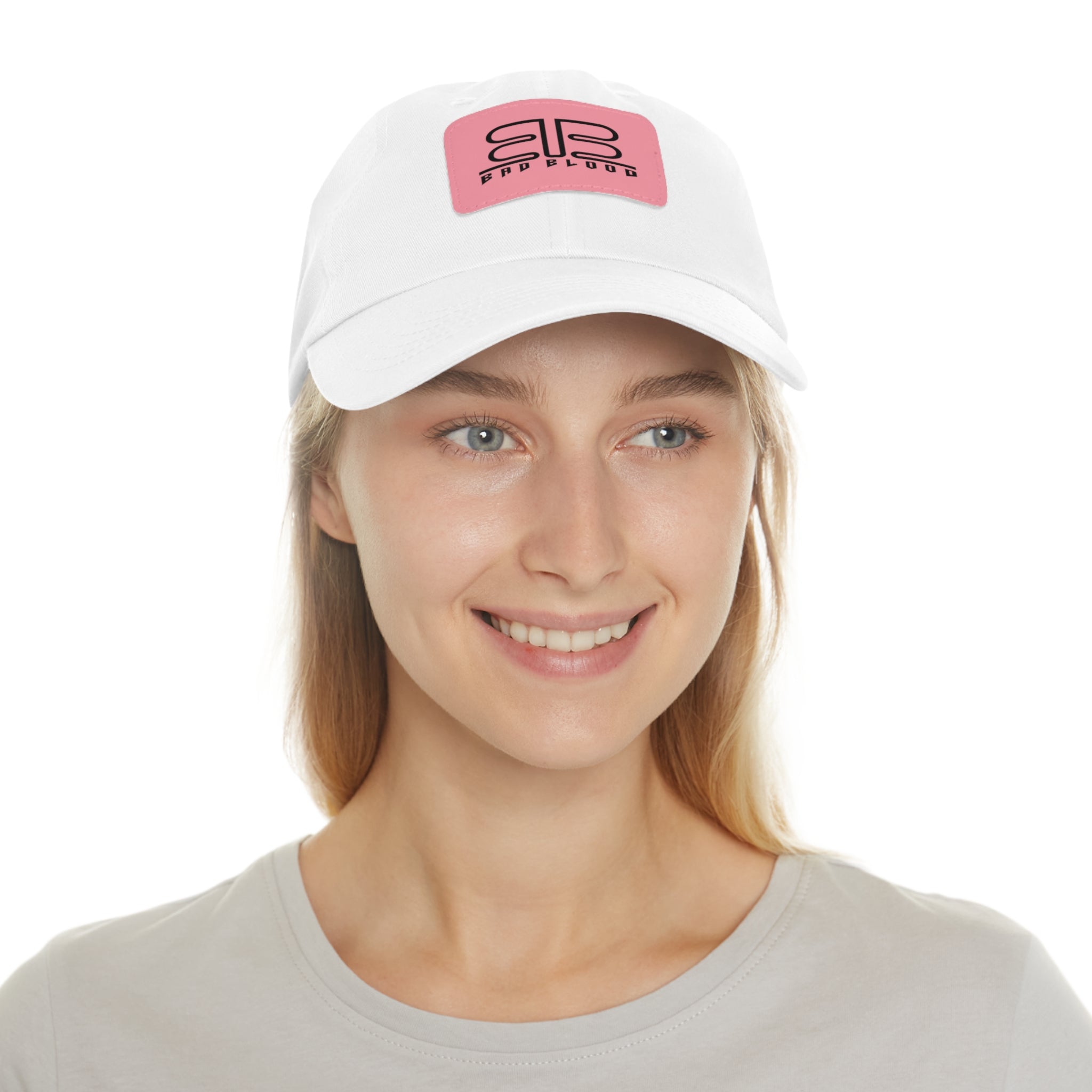 Leather Patch Dad Hat – Minimalist Monogram Baseball Cap