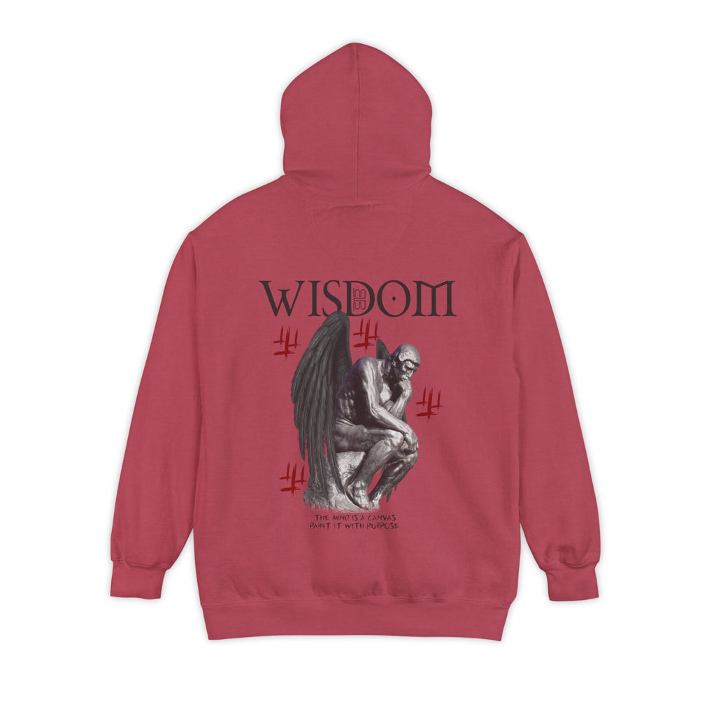 Wisdom angel statue graphic Hoodie | Gothic emblem brushstroke symbol