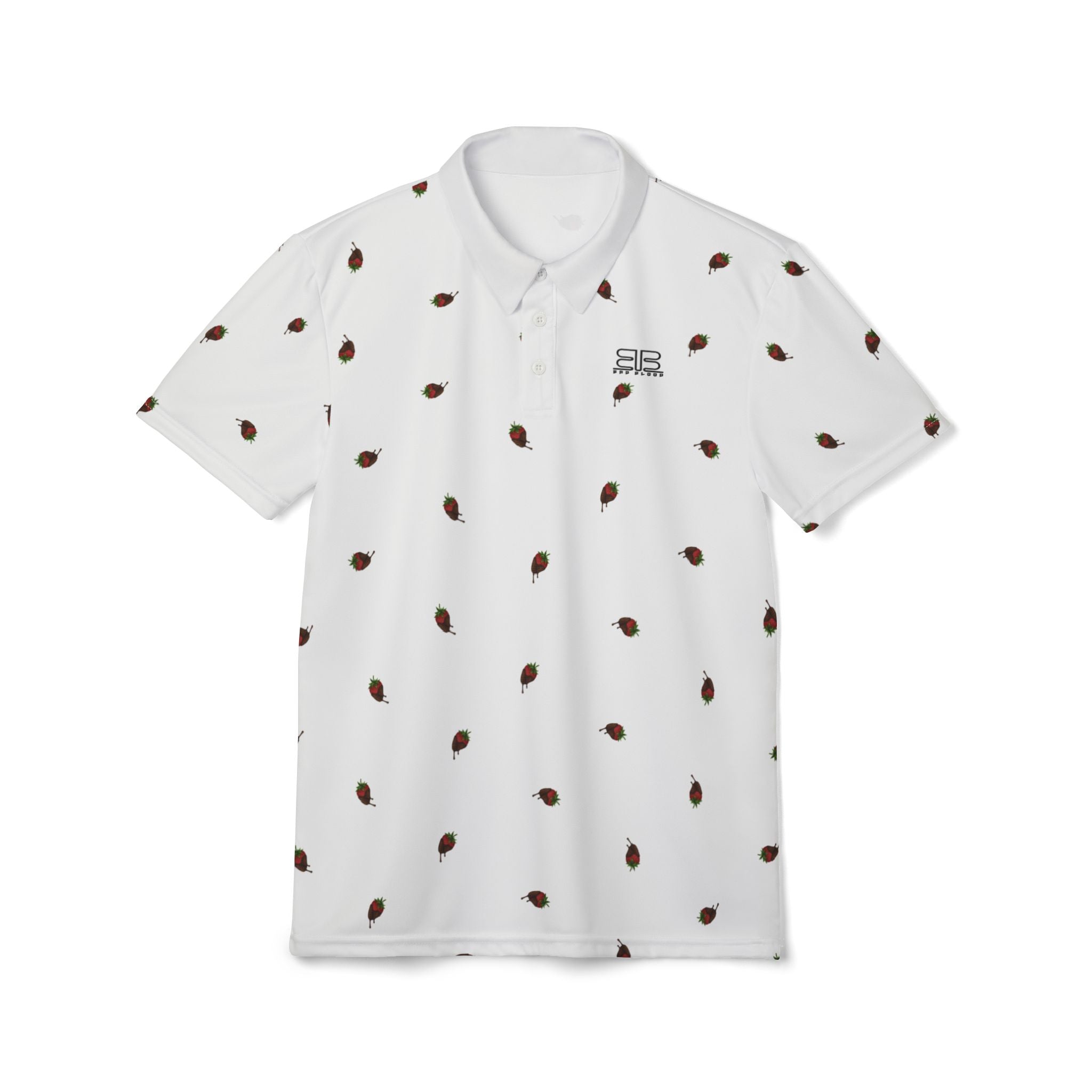 Chocolate covered Strawberry Print Polo Shirt — Casual