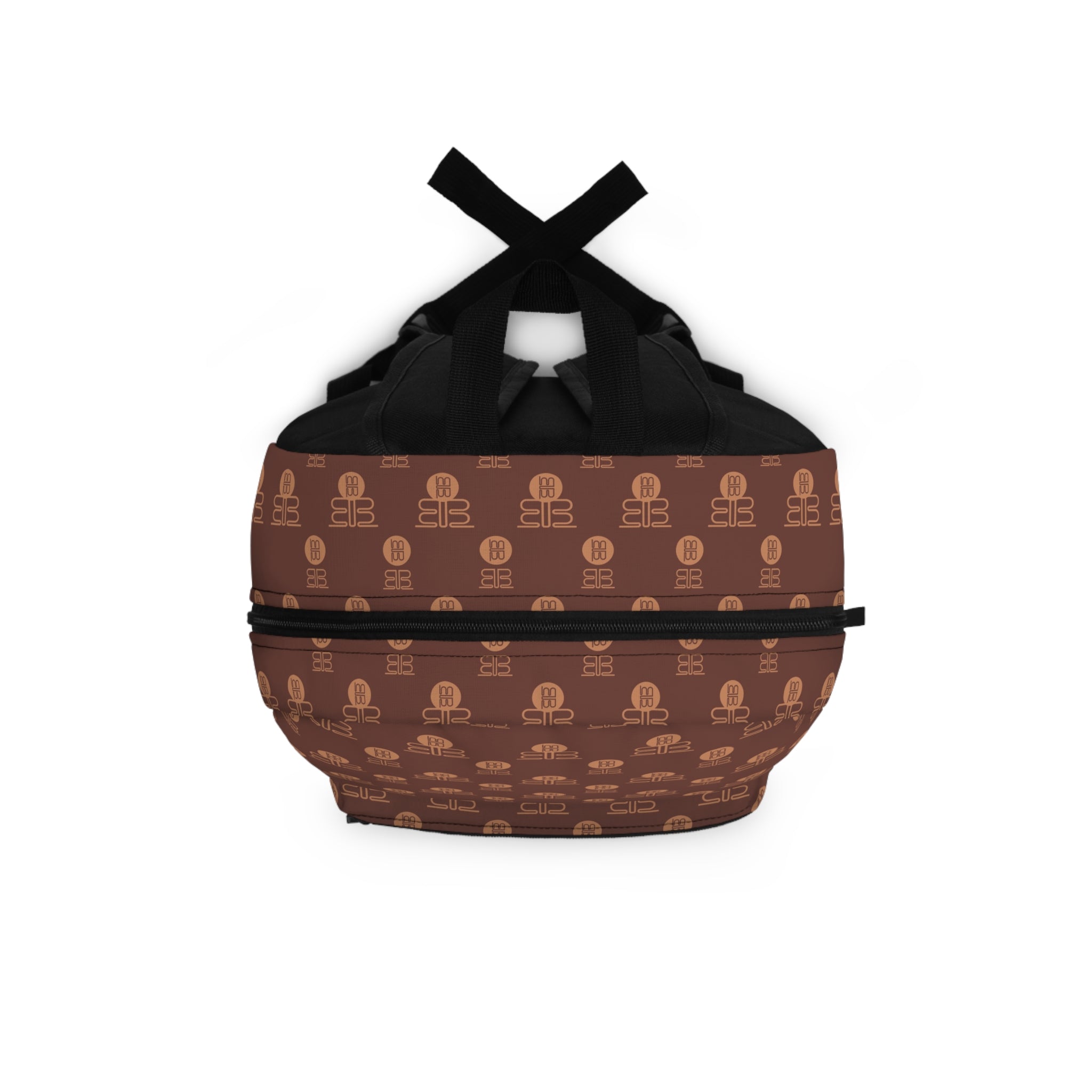 Retro Coffee Lattice Pattern Backpack | Brown Geometric Repeat