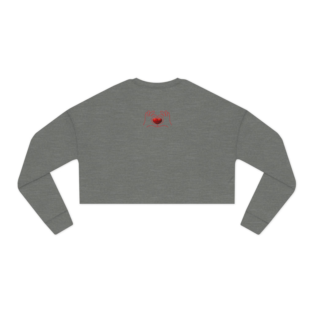 Retro Monogram Cropped Sweatshirt | Brown Geometric Logo Pattern, Streetwear Top