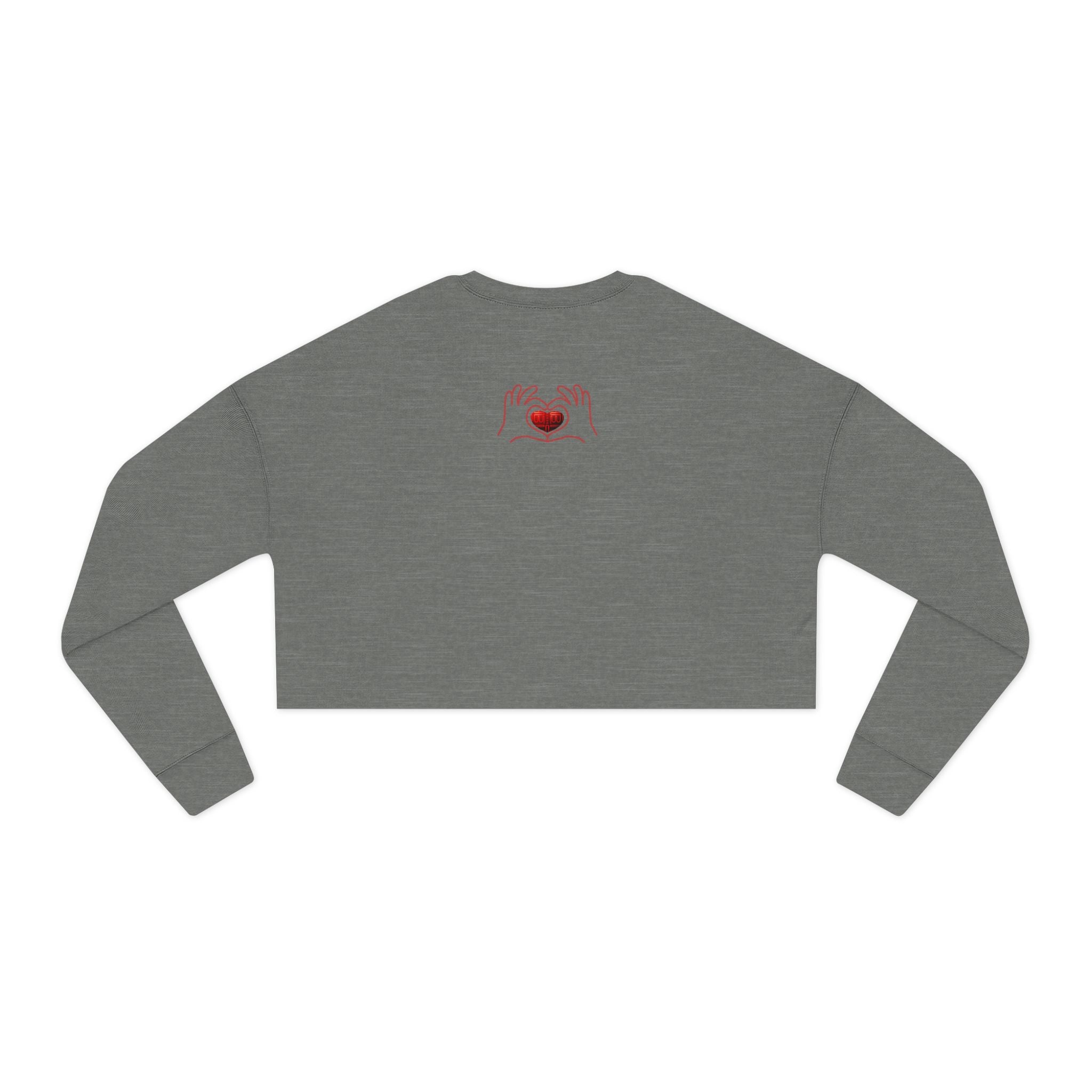 Retro Monogram Cropped Sweatshirt | Brown Geometric Logo Pattern, Streetwear Top