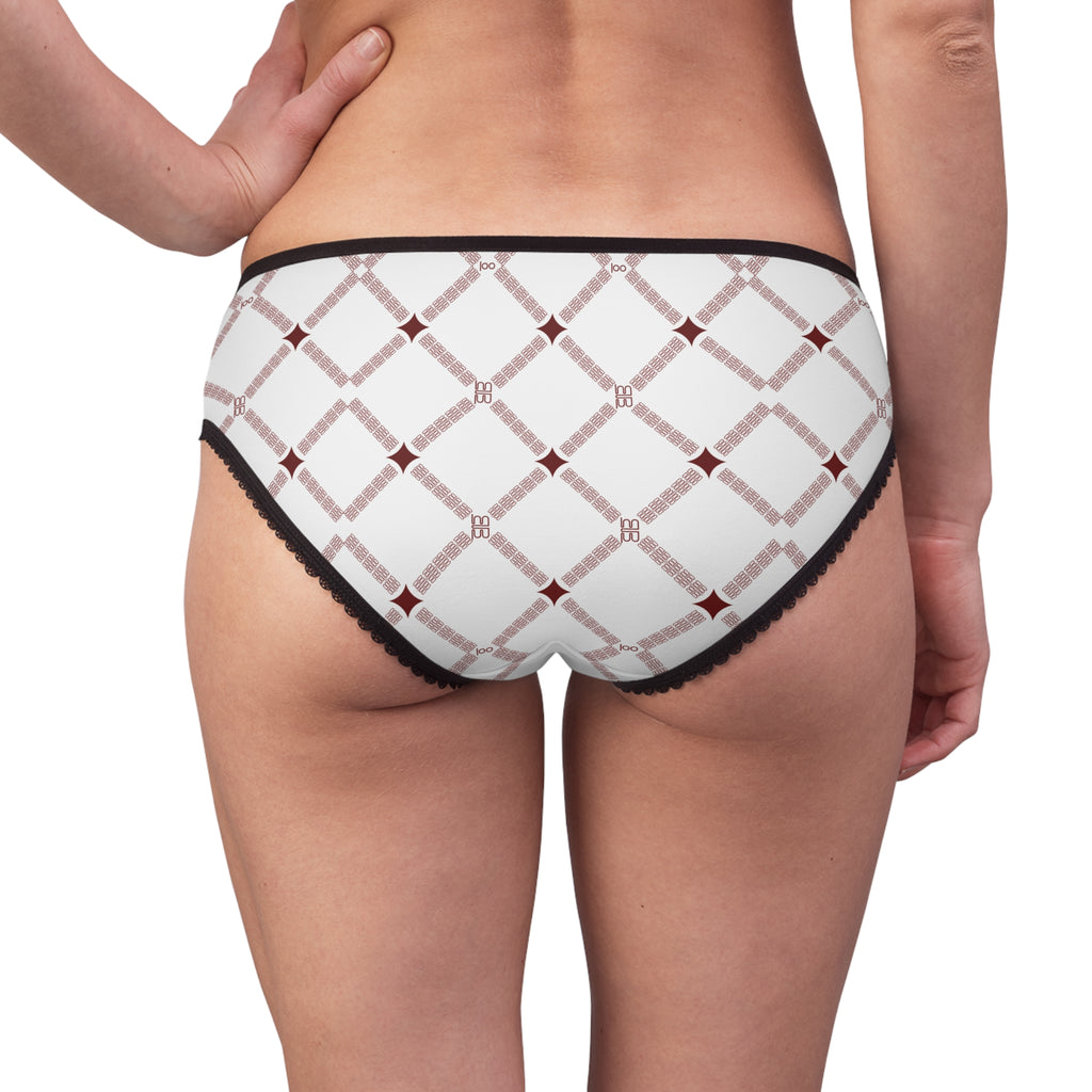 Women’s Briefs — Rose Gold Lattice Lace-Trim Panties