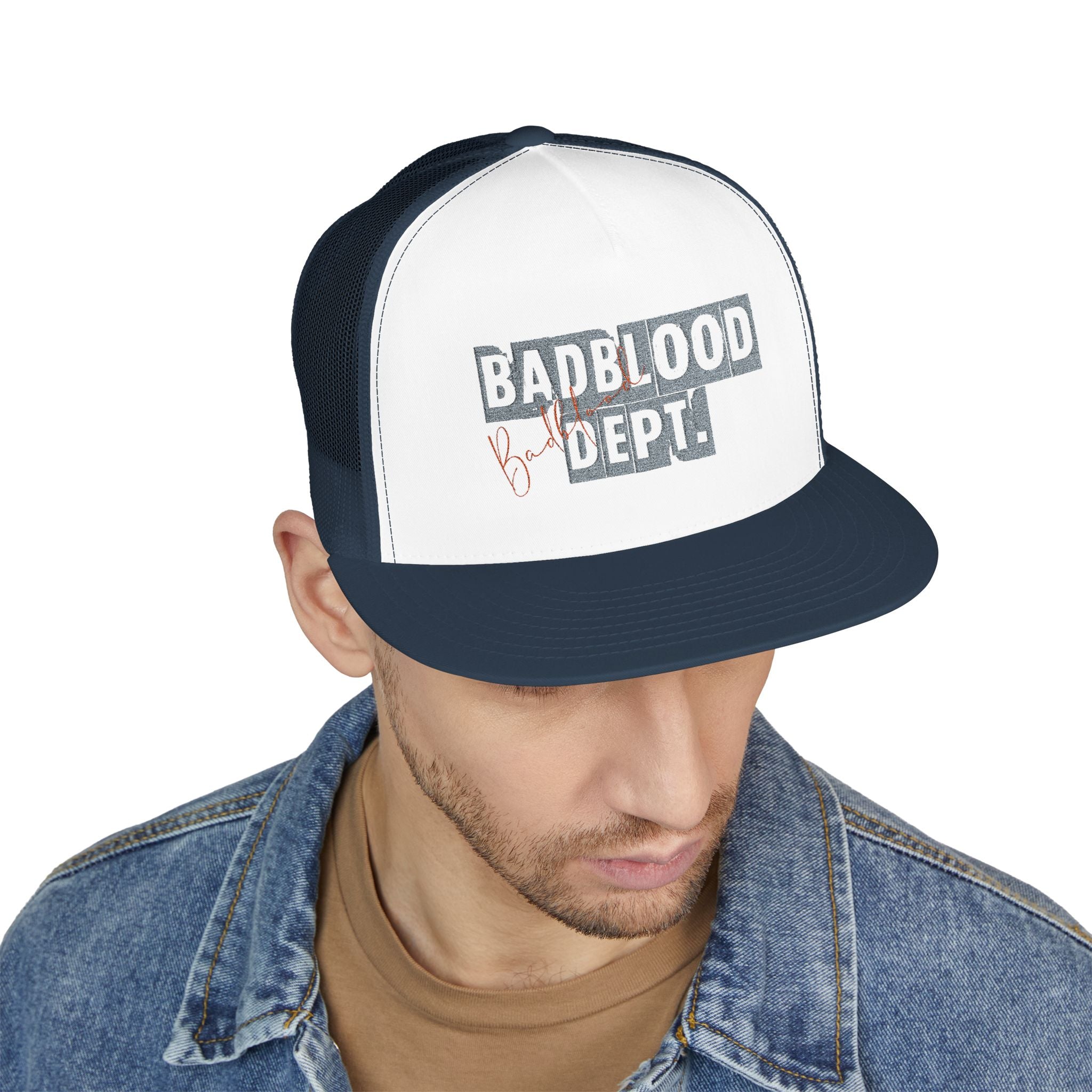 BadBlood Dept Trucker Cap | Embroidered Logo Hat