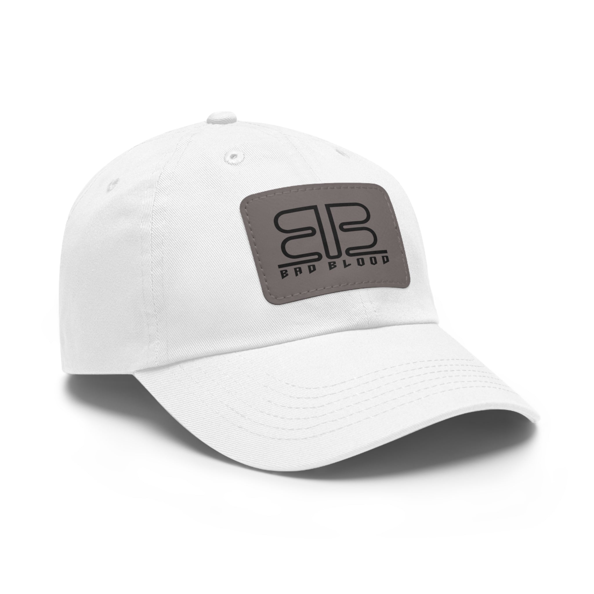 Leather Patch Dad Hat – Minimalist Monogram Baseball Cap