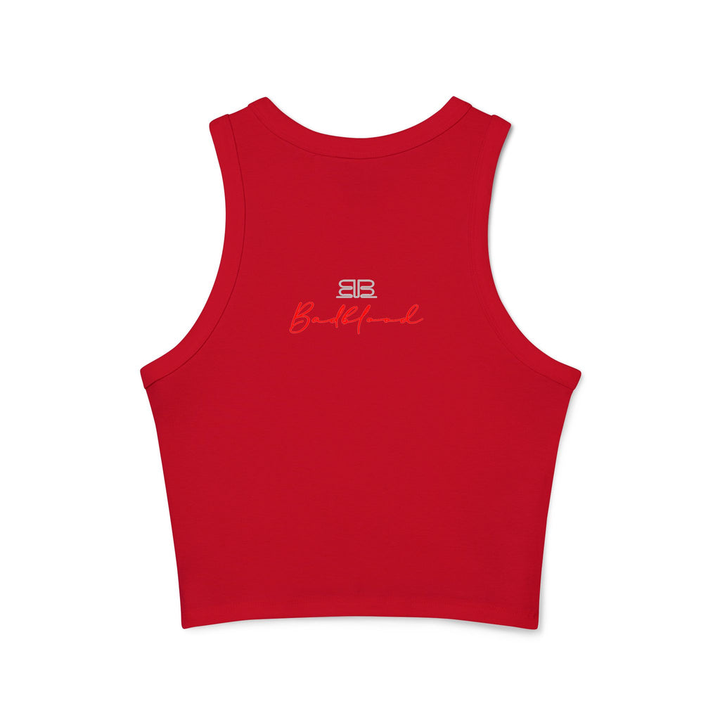 Hot Pepper Racer Tank Top — Fiery Chili Graphic Crop for Women