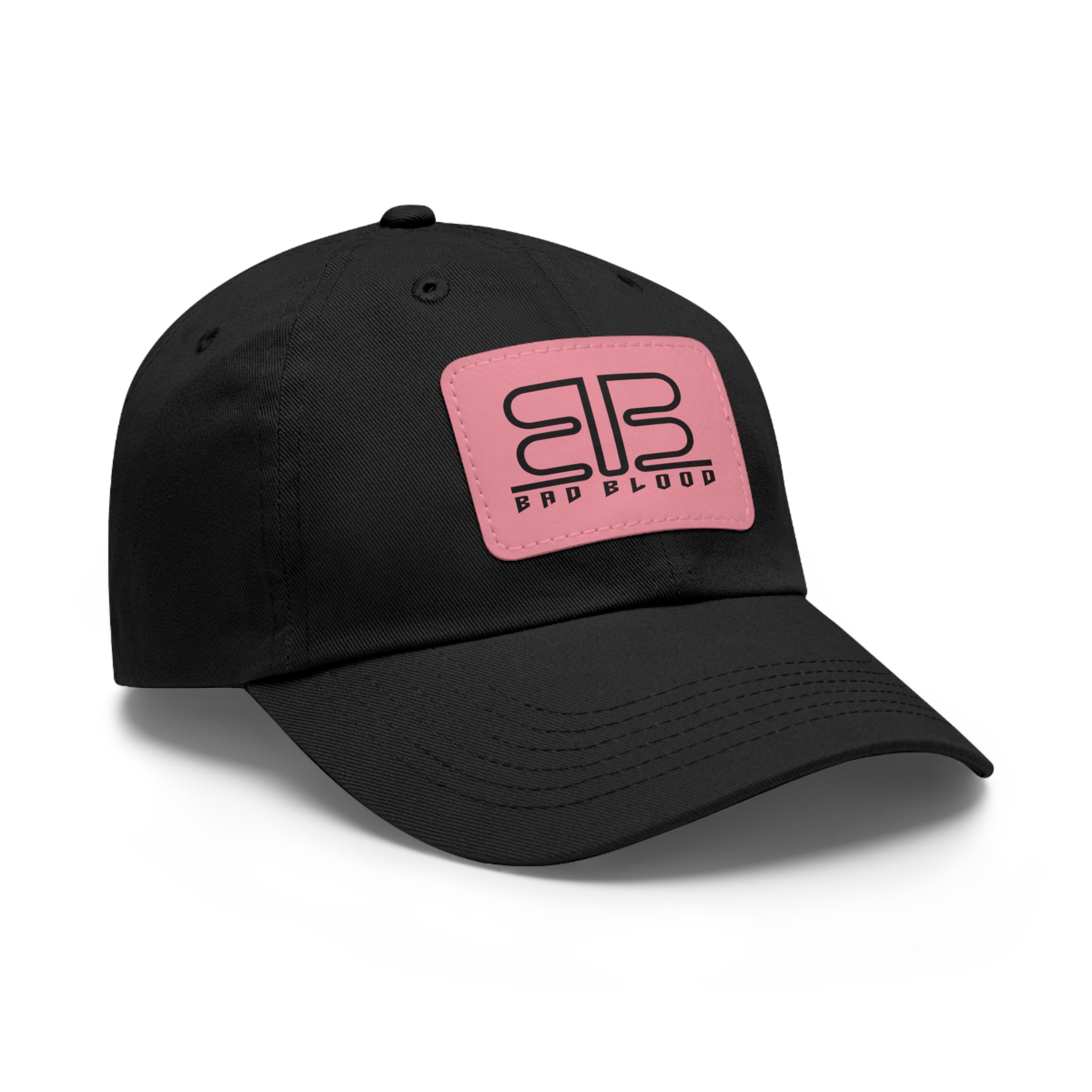 Leather Patch Dad Hat – Minimalist Monogram Baseball Cap