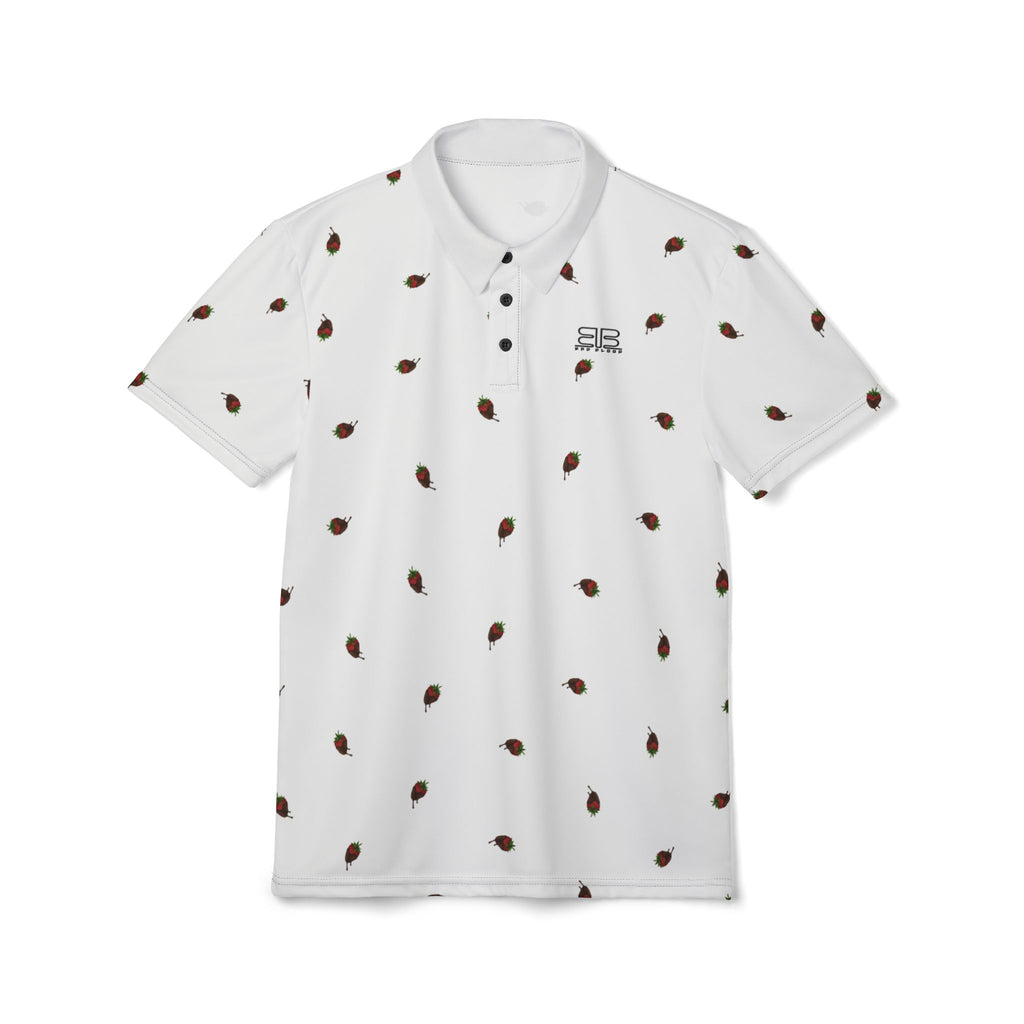 Chocolate covered Strawberry Print Polo Shirt — Casual
