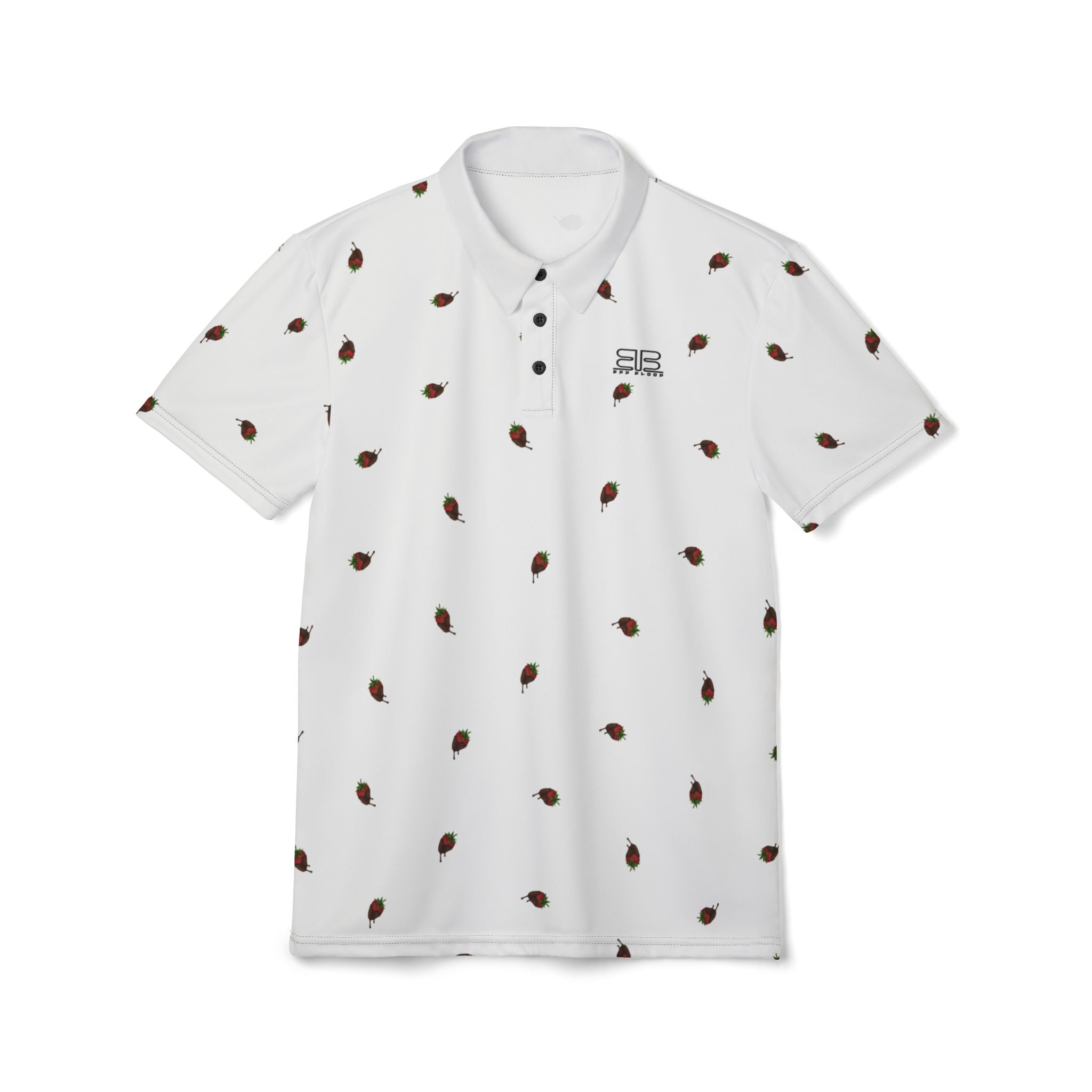Chocolate covered Strawberry Print Polo Shirt — Casual