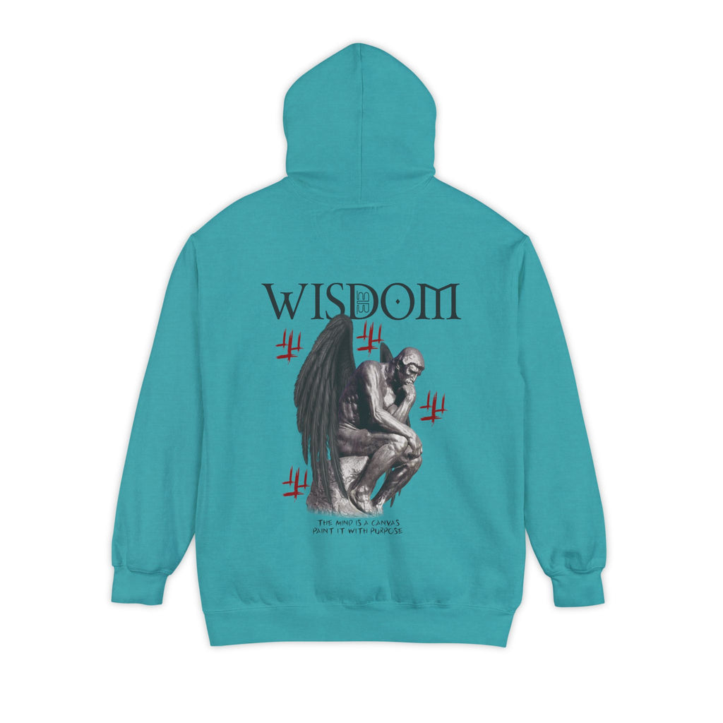 Wisdom angel statue graphic Hoodie | Gothic emblem brushstroke symbol