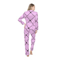 Pink Plaid Satin Pajamas | Women's Pajamas Set